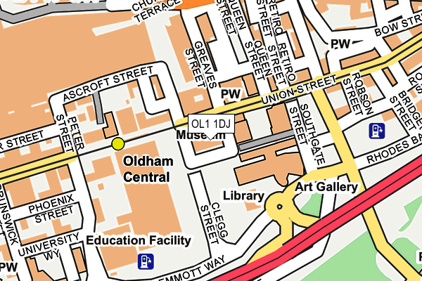 OL1 1DJ map - OS OpenMap – Local (Ordnance Survey) OL1 1DJ map - OS OpenMap – Local (Ordnance Survey)