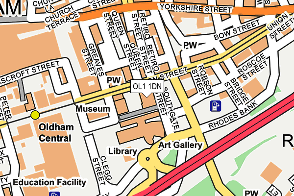 OL1 1DN map - OS OpenMap – Local (Ordnance Survey) OL1 1DN map - OS OpenMap – Local (Ordnance Survey)