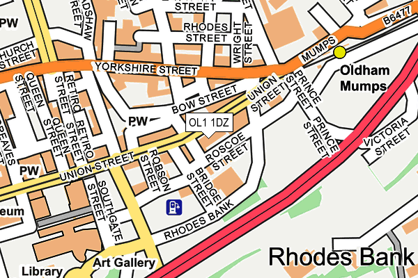 OL1 1DZ map - OS OpenMap – Local (Ordnance Survey) OL1 1DZ map - OS OpenMap – Local (Ordnance Survey)
