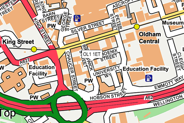 OL1 1ET map - OS OpenMap – Local (Ordnance Survey) OL1 1ET map - OS OpenMap – Local (Ordnance Survey)