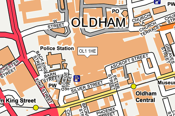 OL1 1HE map - OS OpenMap – Local (Ordnance Survey) OL1 1HE map - OS OpenMap – Local (Ordnance Survey)