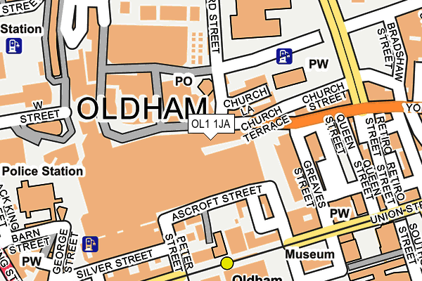 OL1 1JA map - OS OpenMap – Local (Ordnance Survey) OL1 1JA map - OS OpenMap – Local (Ordnance Survey)