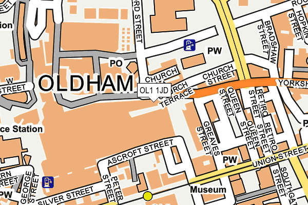 OL1 1JD map - OS OpenMap – Local (Ordnance Survey) OL1 1JD map - OS OpenMap – Local (Ordnance Survey)