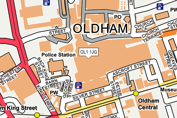 OL1 1JG map - OS OpenMap – Local (Ordnance Survey) OL1 1JG map - OS OpenMap – Local (Ordnance Survey)
