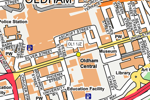 OL1 1JZ map - OS OpenMap – Local (Ordnance Survey) OL1 1JZ map - OS OpenMap – Local (Ordnance Survey)