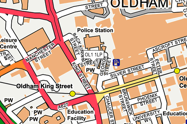 OL1 1LP map - OS OpenMap – Local (Ordnance Survey) OL1 1LP map - OS OpenMap – Local (Ordnance Survey)