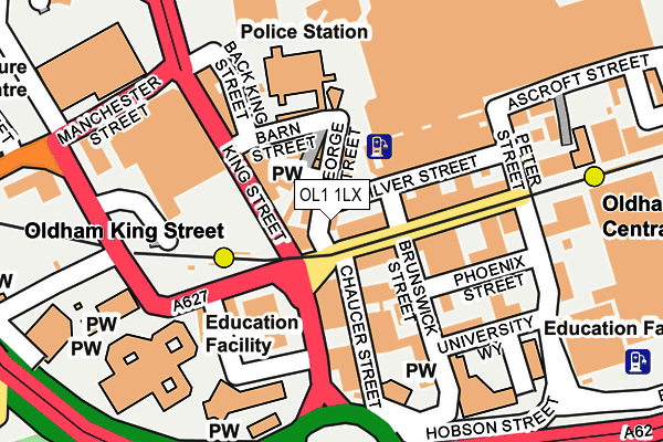 OL1 1LX map - OS OpenMap – Local (Ordnance Survey) OL1 1LX map - OS OpenMap – Local (Ordnance Survey)