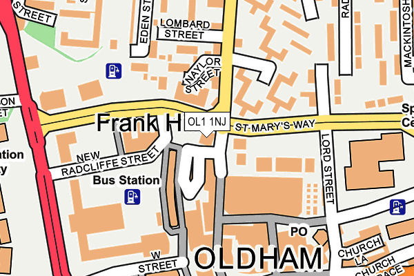 OL1 1NJ map - OS OpenMap – Local (Ordnance Survey) OL1 1NJ map - OS OpenMap – Local (Ordnance Survey)
