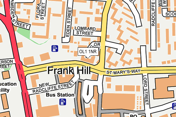 OL1 1NR map - OS OpenMap – Local (Ordnance Survey) OL1 1NR map - OS OpenMap – Local (Ordnance Survey)