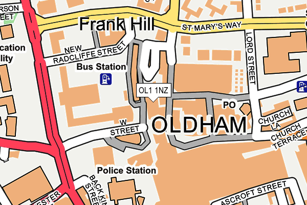 OL1 1NZ map - OS OpenMap – Local (Ordnance Survey) OL1 1NZ map - OS OpenMap – Local (Ordnance Survey)
