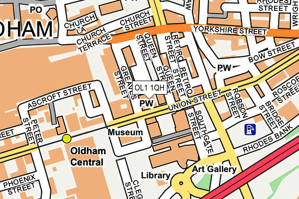 OL1 1QH map - OS OpenMap – Local (Ordnance Survey) OL1 1QH map - OS OpenMap – Local (Ordnance Survey)