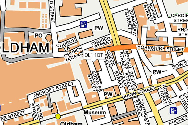 OL1 1QT map - OS OpenMap – Local (Ordnance Survey) OL1 1QT map - OS OpenMap – Local (Ordnance Survey)
