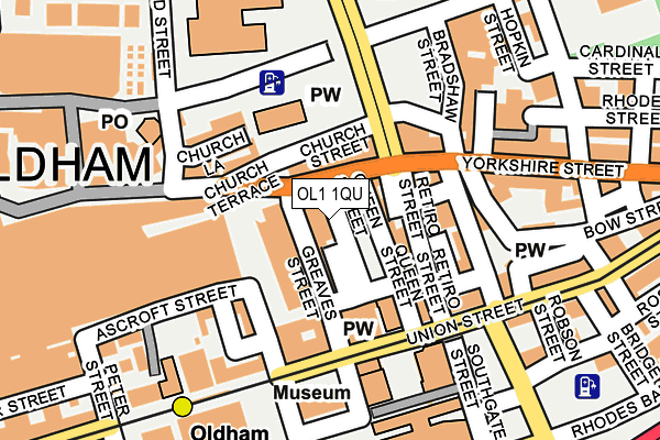 OL1 1QU map - OS OpenMap – Local (Ordnance Survey) OL1 1QU map - OS OpenMap – Local (Ordnance Survey)