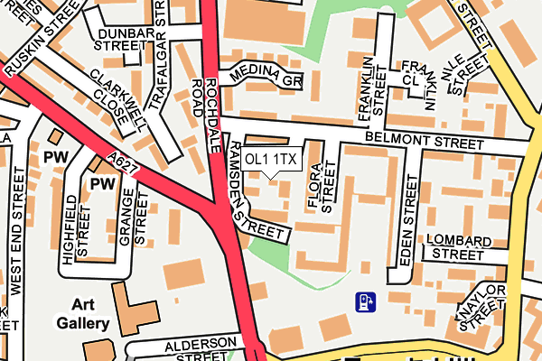 OL1 1TX map - OS OpenMap – Local (Ordnance Survey) OL1 1TX map - OS OpenMap – Local (Ordnance Survey)