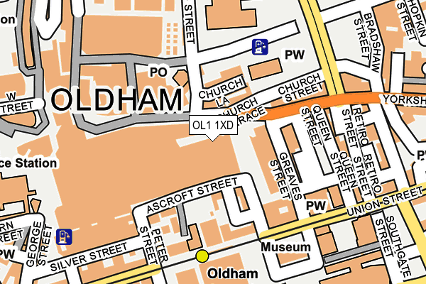 OL1 1XD map - OS OpenMap – Local (Ordnance Survey) OL1 1XD map - OS OpenMap – Local (Ordnance Survey)