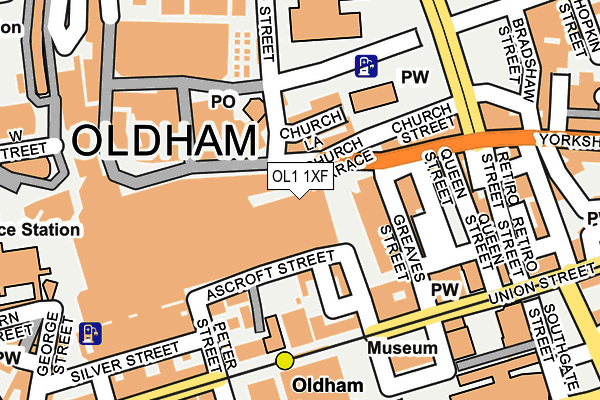 OL1 1XF map - OS OpenMap – Local (Ordnance Survey) OL1 1XF map - OS OpenMap – Local (Ordnance Survey)