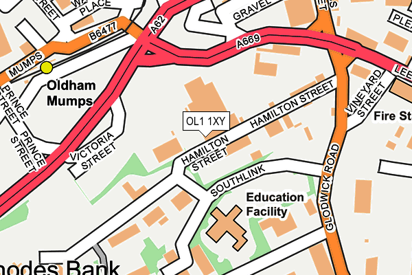 OL1 1XY map - OS OpenMap – Local (Ordnance Survey) OL1 1XY map - OS OpenMap – Local (Ordnance Survey)