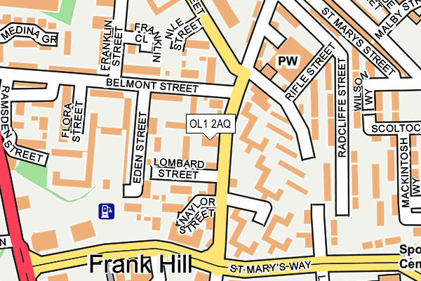 OL1 2AQ map - OS OpenMap – Local (Ordnance Survey) OL1 2AQ map - OS OpenMap – Local (Ordnance Survey)
