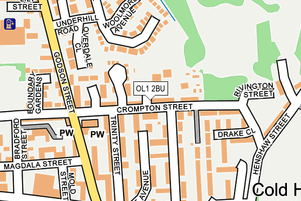 OL1 2BU map - OS OpenMap – Local (Ordnance Survey) OL1 2BU map - OS OpenMap – Local (Ordnance Survey)