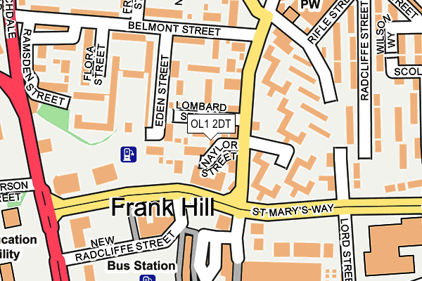 OL1 2DT map - OS OpenMap – Local (Ordnance Survey) OL1 2DT map - OS OpenMap – Local (Ordnance Survey)