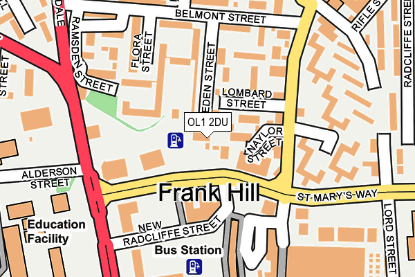OL1 2DU map - OS OpenMap – Local (Ordnance Survey) OL1 2DU map - OS OpenMap – Local (Ordnance Survey)