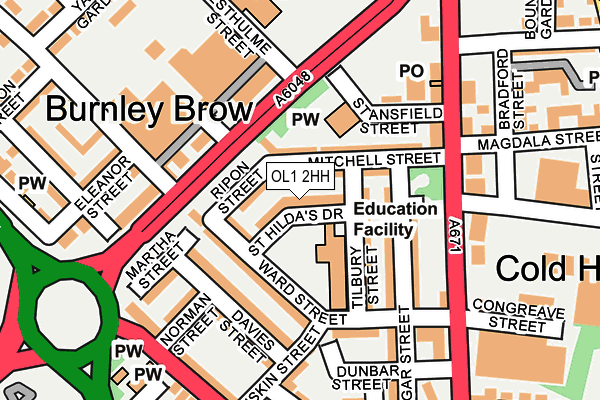 OL1 2HH map - OS OpenMap – Local (Ordnance Survey) OL1 2HH map - OS OpenMap – Local (Ordnance Survey)