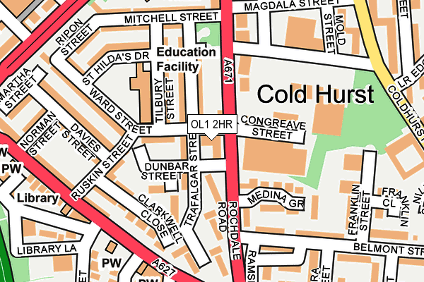 OL1 2HR map - OS OpenMap – Local (Ordnance Survey) OL1 2HR map - OS OpenMap – Local (Ordnance Survey)
