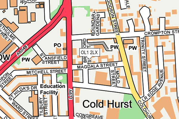 OL1 2LX map - OS OpenMap – Local (Ordnance Survey) OL1 2LX map - OS OpenMap – Local (Ordnance Survey)