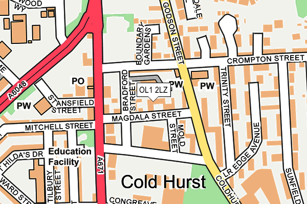 OL1 2LZ map - OS OpenMap – Local (Ordnance Survey) OL1 2LZ map - OS OpenMap – Local (Ordnance Survey)