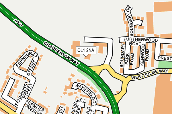 OL1 2NA map - OS OpenMap – Local (Ordnance Survey) OL1 2NA map - OS OpenMap – Local (Ordnance Survey)