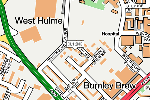 OL1 2NG map - OS OpenMap – Local (Ordnance Survey)