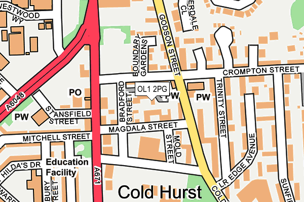 OL1 2PG map - OS OpenMap – Local (Ordnance Survey) OL1 2PG map - OS OpenMap – Local (Ordnance Survey)