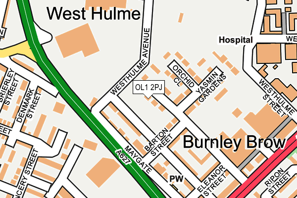 OL1 2PJ map - OS OpenMap – Local (Ordnance Survey) OL1 2PJ map - OS OpenMap – Local (Ordnance Survey)