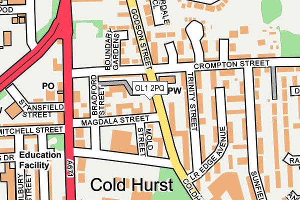 OL1 2PQ map - OS OpenMap – Local (Ordnance Survey) OL1 2PQ map - OS OpenMap – Local (Ordnance Survey)