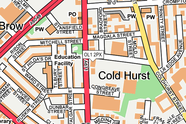OL1 2PX map - OS OpenMap – Local (Ordnance Survey) OL1 2PX map - OS OpenMap – Local (Ordnance Survey)