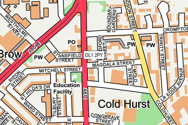 OL1 2PY map - OS OpenMap – Local (Ordnance Survey) OL1 2PY map - OS OpenMap – Local (Ordnance Survey)