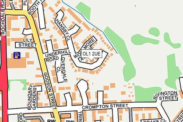 OL1 2UE map - OS OpenMap – Local (Ordnance Survey) OL1 2UE map - OS OpenMap – Local (Ordnance Survey)