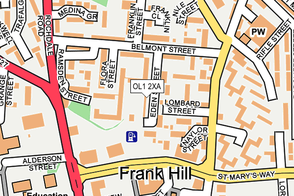 OL1 2XA map - OS OpenMap – Local (Ordnance Survey) OL1 2XA map - OS OpenMap – Local (Ordnance Survey)