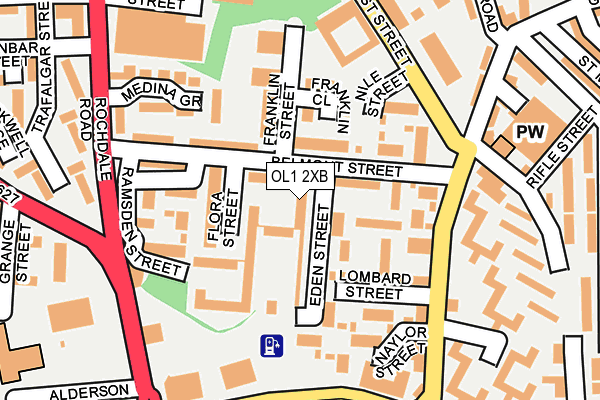 OL1 2XB map - OS OpenMap – Local (Ordnance Survey) OL1 2XB map - OS OpenMap – Local (Ordnance Survey)