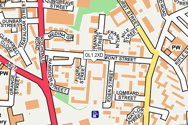 OL1 2XD map - OS OpenMap – Local (Ordnance Survey) OL1 2XD map - OS OpenMap – Local (Ordnance Survey)
