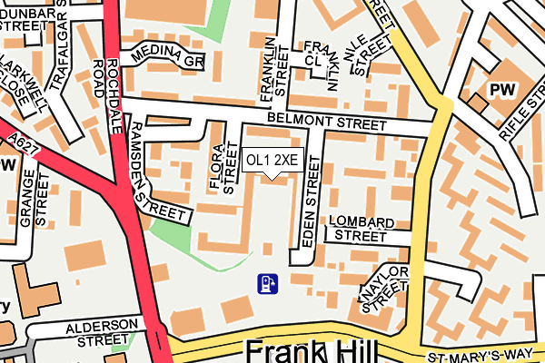 OL1 2XE map - OS OpenMap – Local (Ordnance Survey) OL1 2XE map - OS OpenMap – Local (Ordnance Survey)