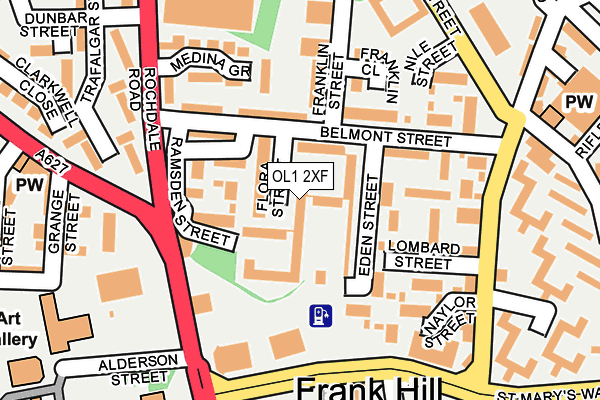 OL1 2XF map - OS OpenMap – Local (Ordnance Survey) OL1 2XF map - OS OpenMap – Local (Ordnance Survey)