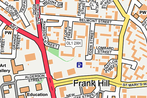 OL1 2XH map - OS OpenMap – Local (Ordnance Survey) OL1 2XH map - OS OpenMap – Local (Ordnance Survey)