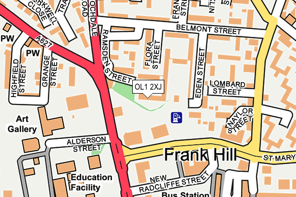 OL1 2XJ map - OS OpenMap – Local (Ordnance Survey) OL1 2XJ map - OS OpenMap – Local (Ordnance Survey)