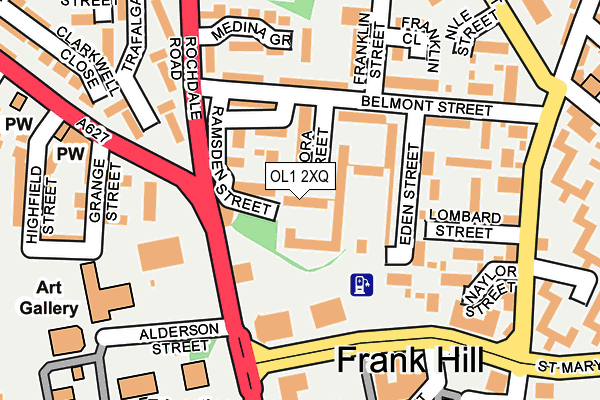 OL1 2XQ map - OS OpenMap – Local (Ordnance Survey) OL1 2XQ map - OS OpenMap – Local (Ordnance Survey)