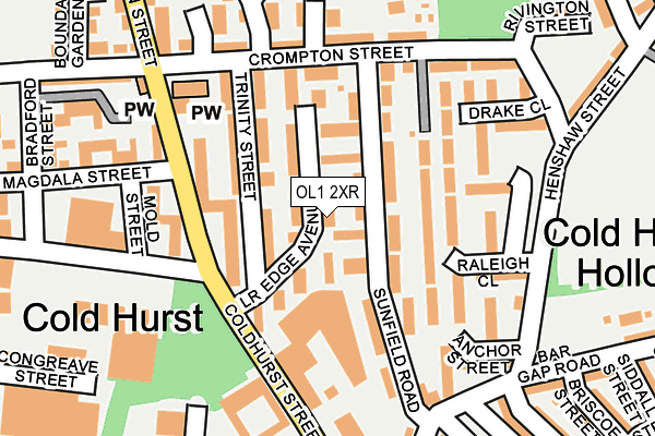 OL1 2XR map - OS OpenMap – Local (Ordnance Survey) OL1 2XR map - OS OpenMap – Local (Ordnance Survey)