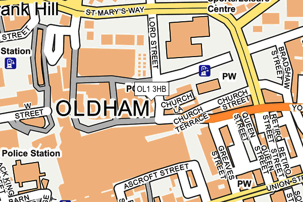 OL1 3HB map - OS OpenMap – Local (Ordnance Survey) OL1 3HB map - OS OpenMap – Local (Ordnance Survey)