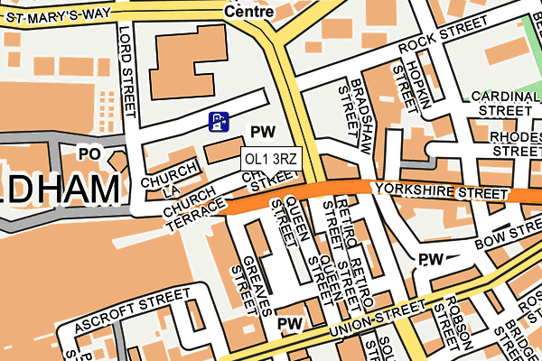 OL1 3RZ map - OS OpenMap – Local (Ordnance Survey) OL1 3RZ map - OS OpenMap – Local (Ordnance Survey)