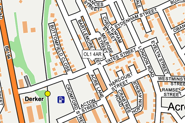 OL1 4AR map - OS OpenMap – Local (Ordnance Survey) OL1 4AR map - OS OpenMap – Local (Ordnance Survey)