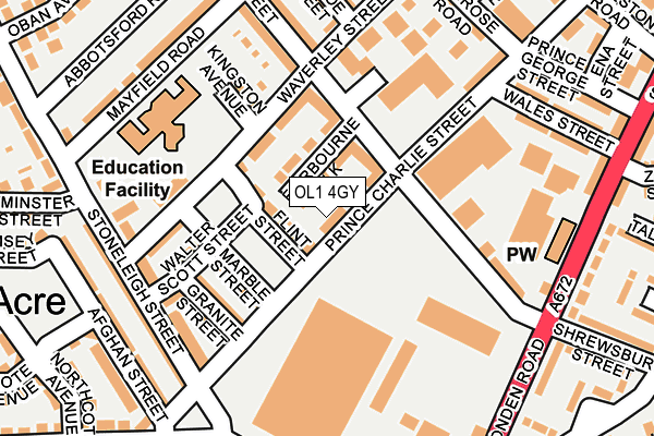 OL1 4GY map - OS OpenMap – Local (Ordnance Survey) OL1 4GY map - OS OpenMap – Local (Ordnance Survey)